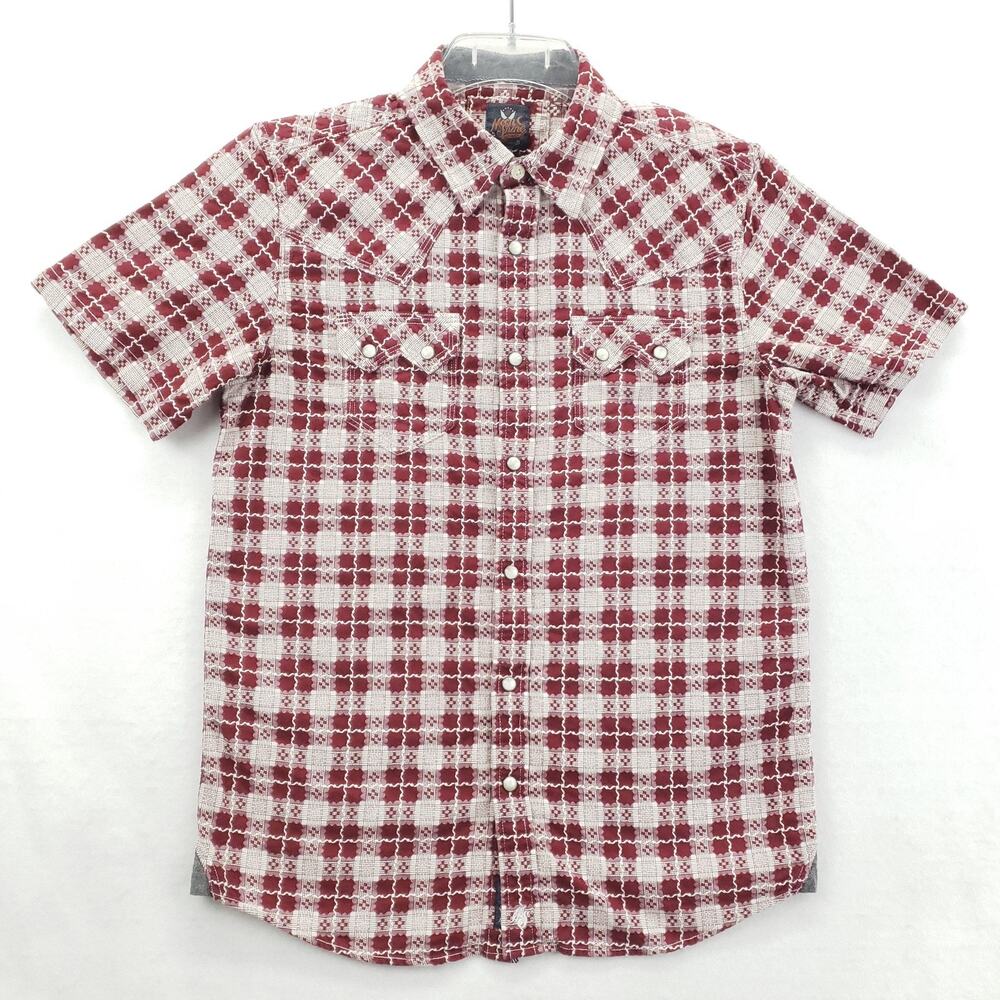 Moon Shine Spirit Shirt Mens Small Plaid Western Pearl Snap Brad Paisley Country